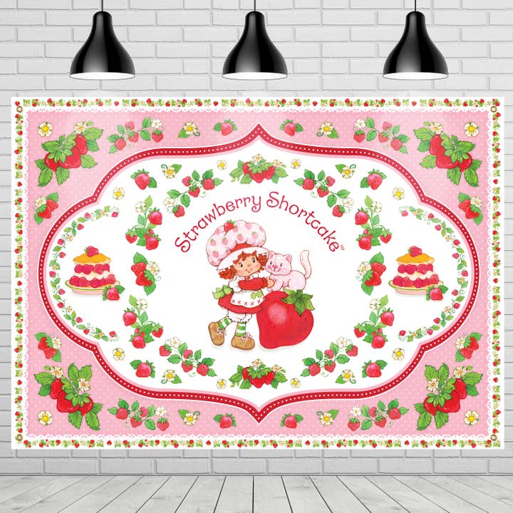 Strawberry Shortcake Backdrop - Strawberry Shortcake Birthday Supplies for wholesale by Treasures Gifted