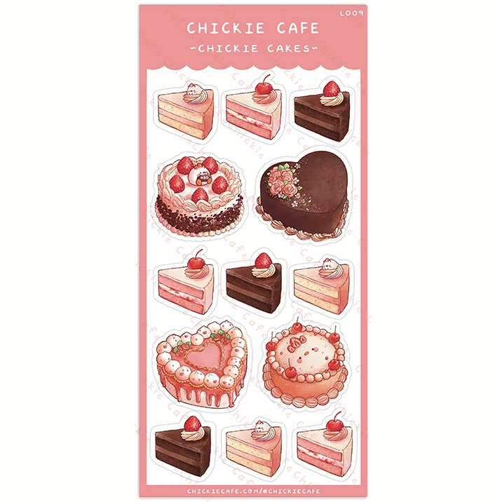 Chickie Cakes Sticker Sheet for wholesale by Chickie Cafe