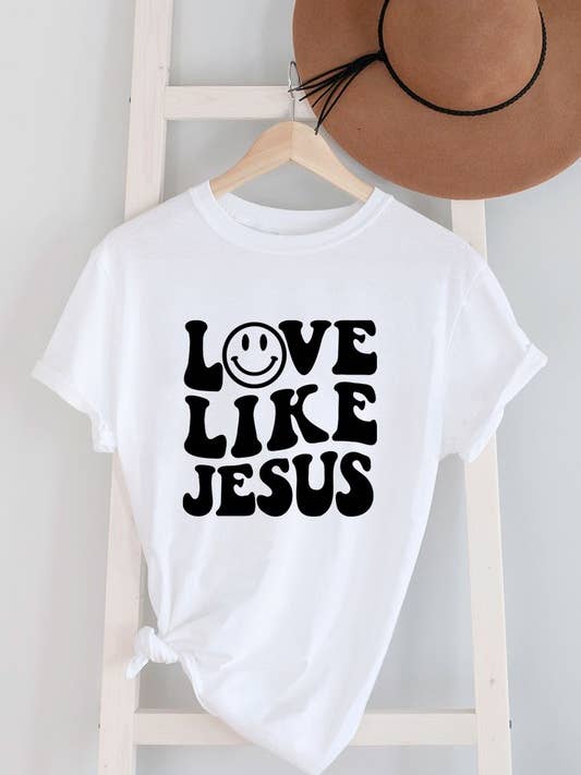 LOVE LIKE JESUS, Christian, Unisex Round Neck T-Shirt for wholesale by Top Avenue