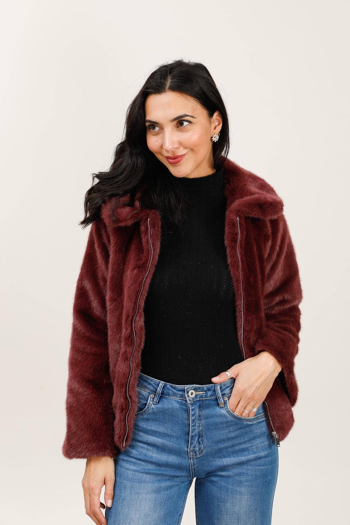 Attrait Paris - Wholesale Jacket - Women's - Jacket with faux fur collar7