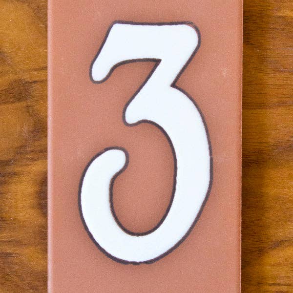 Carly Quinn Designs - Wholesale Outdoor Sign - Terra Cotta Plain Individual 3x6 House Number Tiles3