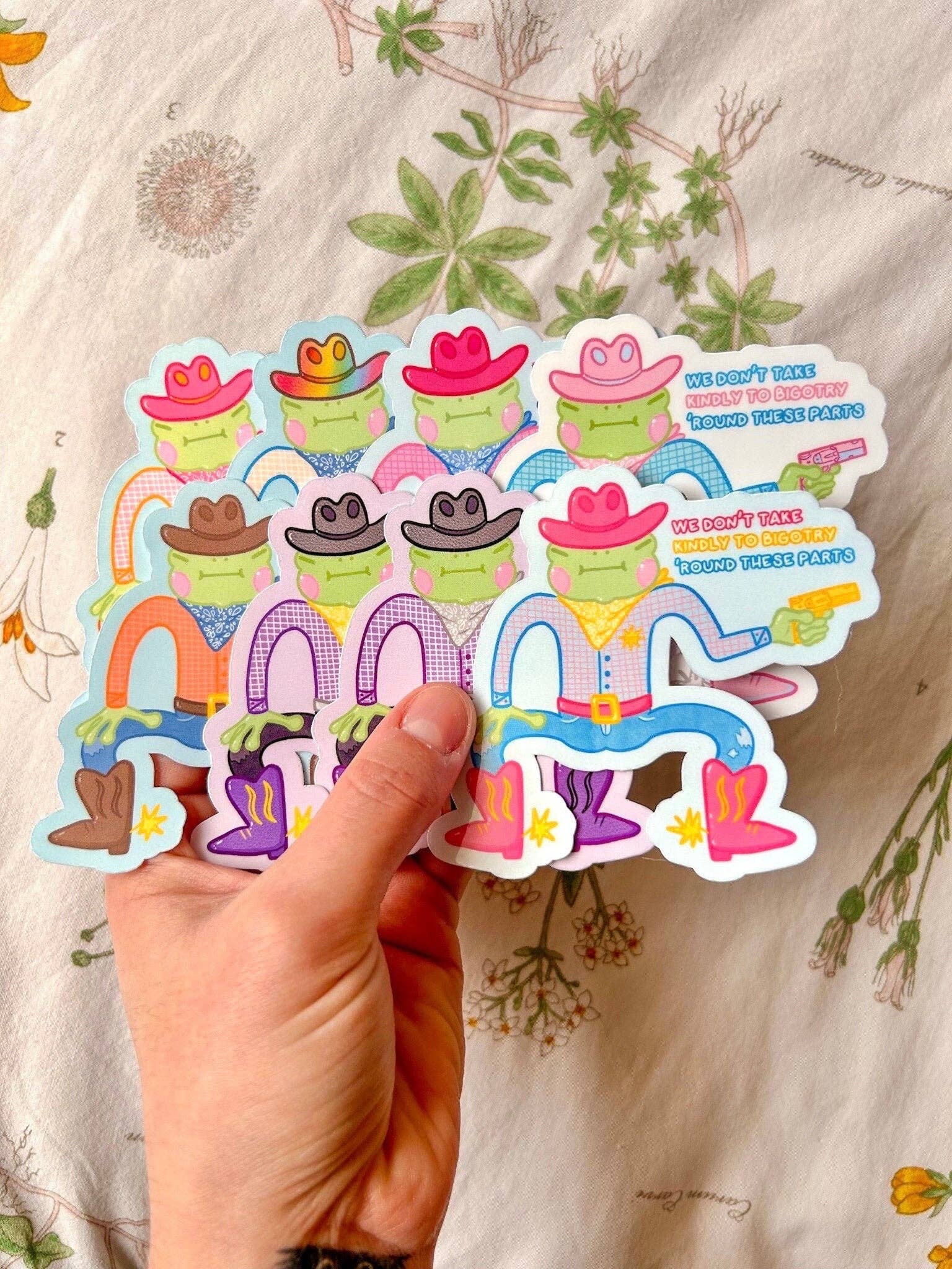 Hollandaize Art – Adesivo por atacado – Pride Cowboy Frogs | Não levamos gentilmente ao bigotry Sticker15