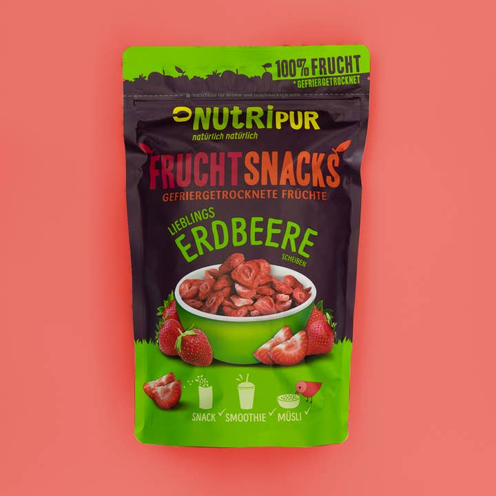 NutriPur – wholesale Torkad frukt – Frystorkade jordgubbar i skivor, 25g