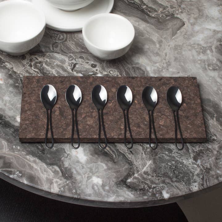 6 cuillères à expresso OUTLINE Noir pour la vente par Maarten Baptist