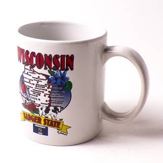 Tasse à café Wisconsin Badger State Cities, 3 carats pour la vente par Mid America