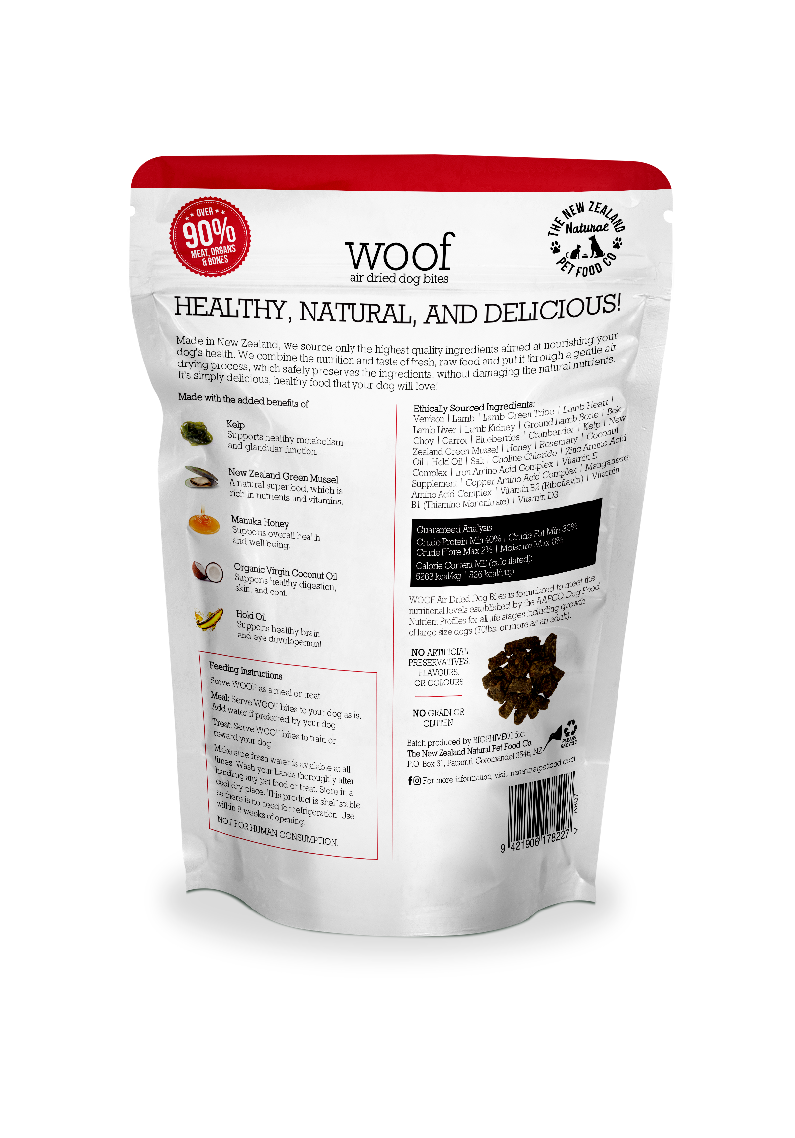 The New Zealand Natural Pet Food Co - Wholesale Pet Food - Dog - Woof Venison Air Dried Dog Food 3.5oz | 26.5oz1