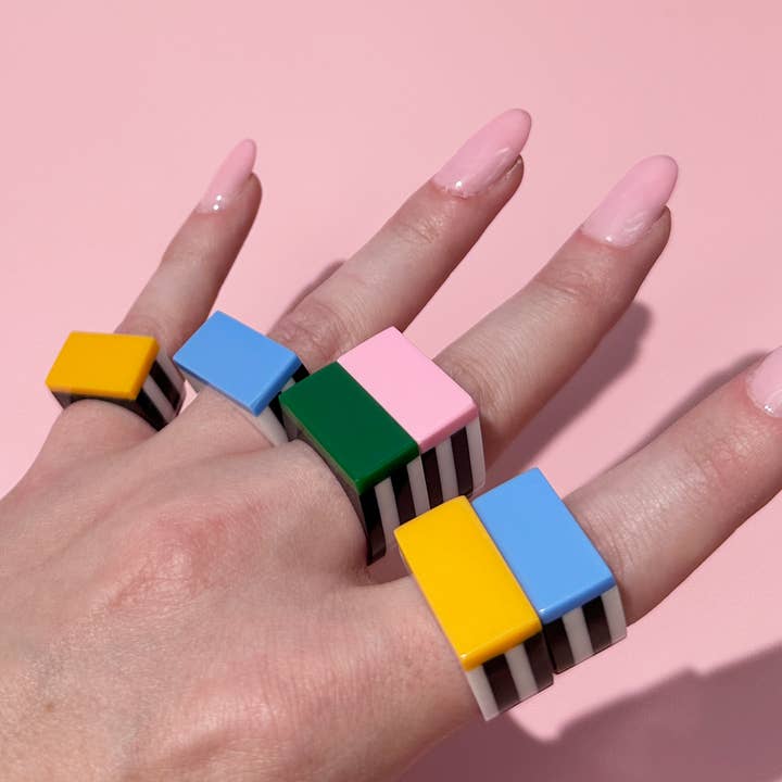 Combinist Goods - Wholesale Cocktail/Statement Ring - Block Ring5