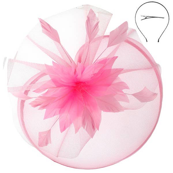 anbfashion – wholesale Fascinator hat – Women's – FLORAL MESH FASCINATOR WITH HEADBAND AND CLIP HTH27024