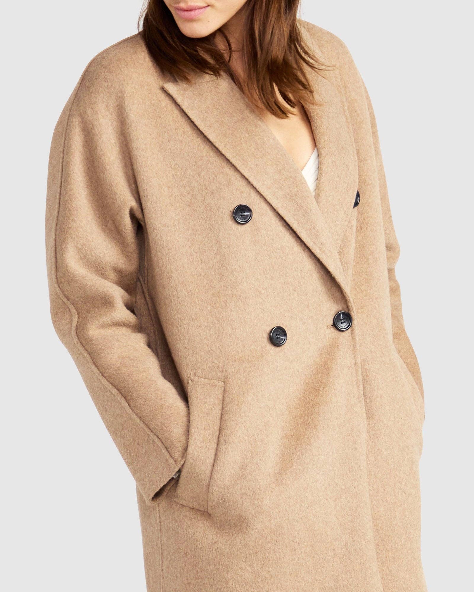 belle & bloom - Wholesale Coat - Women's - Guestlist Oversized Double Breasted Coat - Oat5