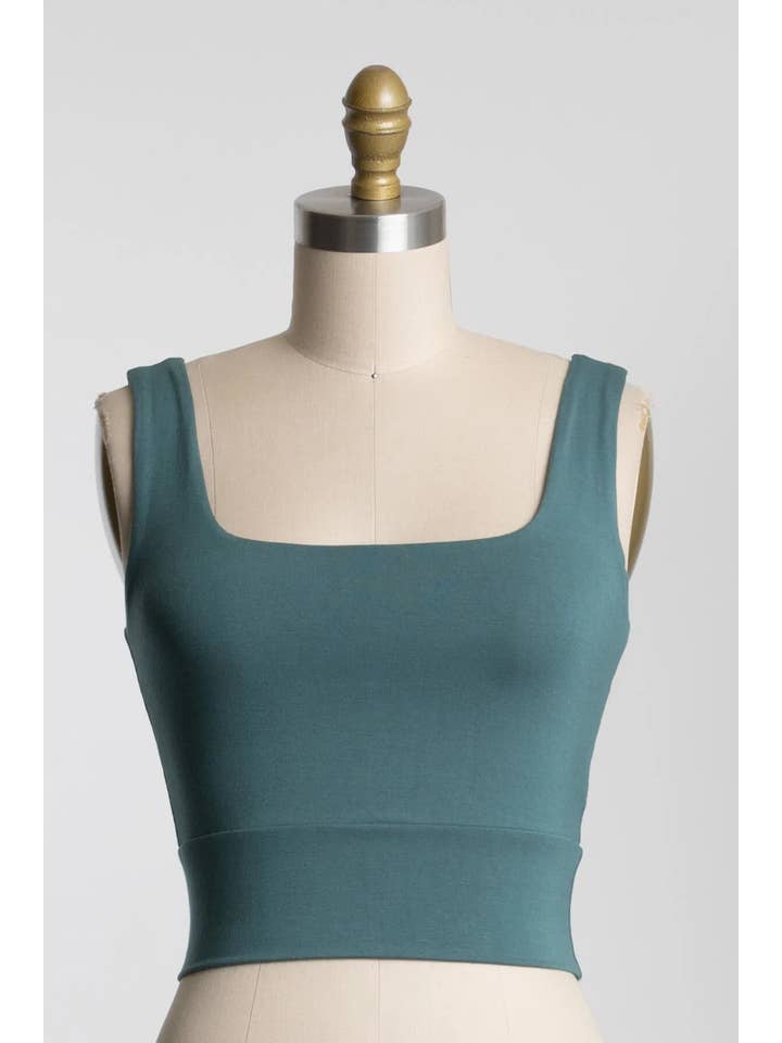 Final Touch - Wholesale Knit Top - Women's - Square Neck Fitted Crop Top - T1685926