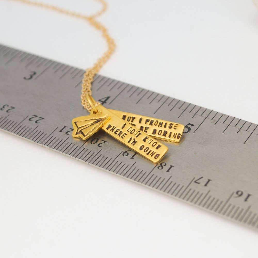 Chocolate and Steel - Wholesale Pendant/Charm Necklace - I don't know where I'm going, but I promise it won't be boring -David Bowie quote5