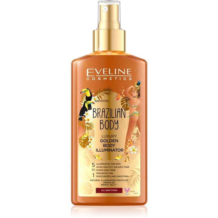 Brazilian Body 5 in 1 Luxury Golden Body Illuminator (150ml) for wholesale by Eveline Cosmetics