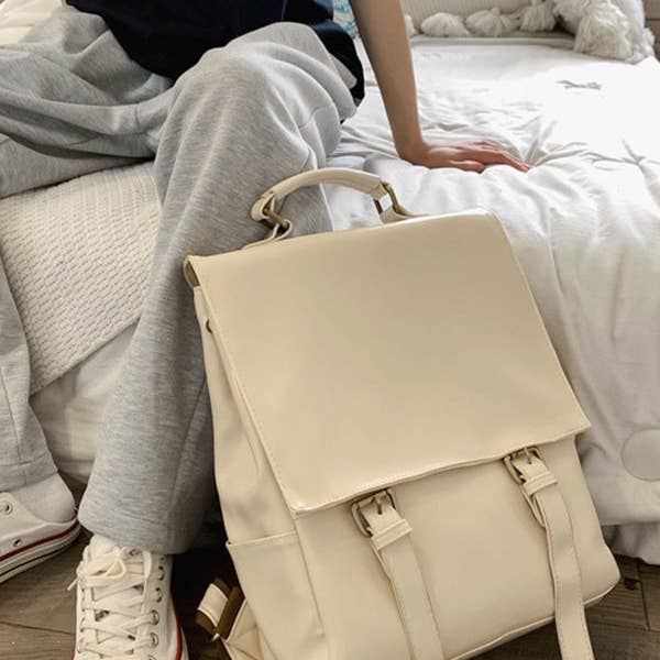 KK Bloom – Großhandel Rucksack – Damen – Einfacher einfarbiger Vintage-Rucksack4