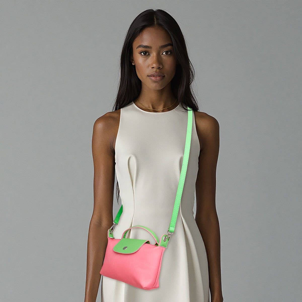 AKA Sorority Pink Nylon Mini Pouch Handle Strap for wholesale on Faire0