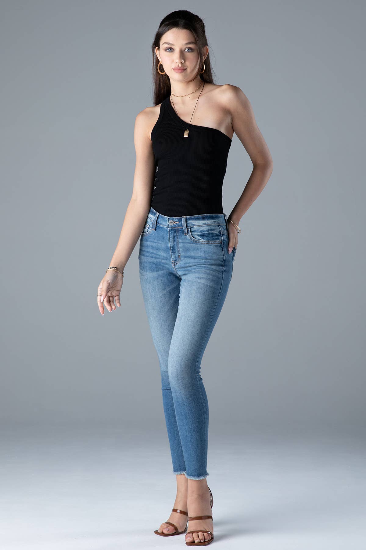 Ceros Jeans - Vente Jean – femme - Jean skinny en jean taille moyenne à taille moyenne pour femmes