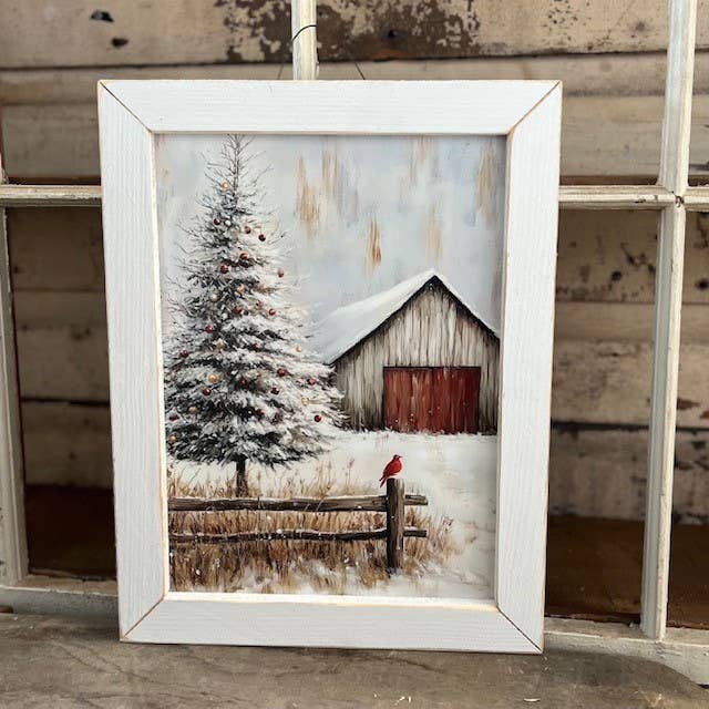 HMK366L Rustic Winter at the Barn for wholesale by JanMichaels Art & Home