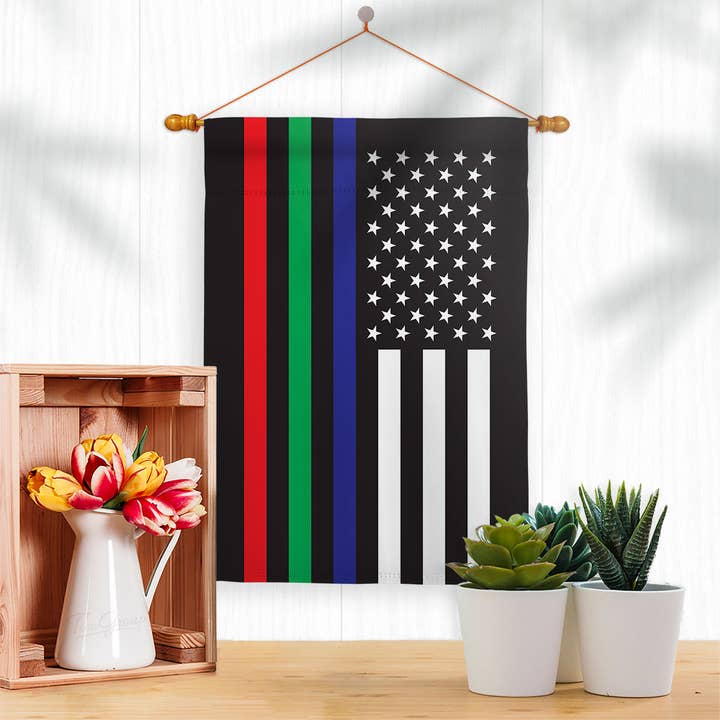 Two Group Flag Co - Wholesale Flag - US Thin Blue Green Red Line First Responders Police Flag2