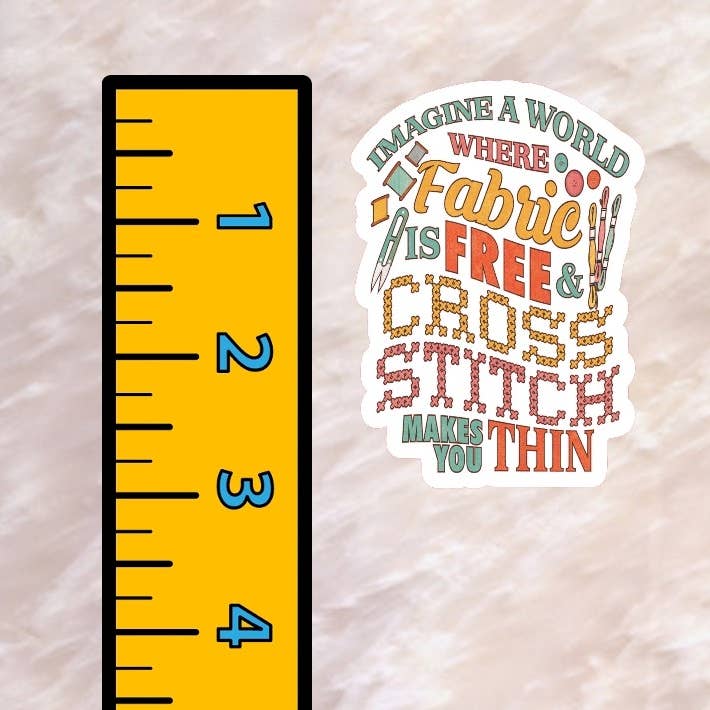 Dancing Dolphin Crafts - Wholesale Sticker - Cross Stitch Sticker - Imagine a World Where Fabric is Free7