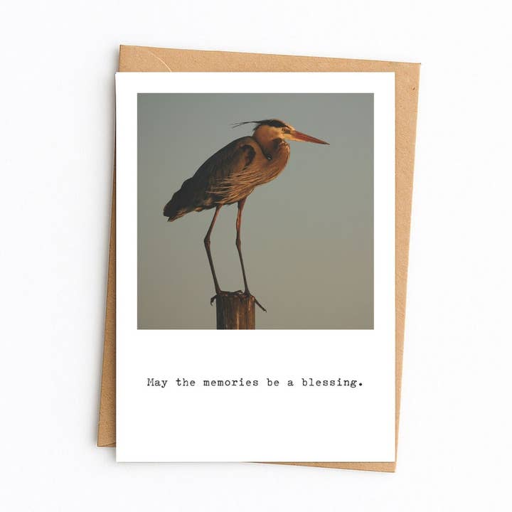 Sympathy card with Great Blue Heron. for wholesale by Elster Photography/Big Picture Greetings