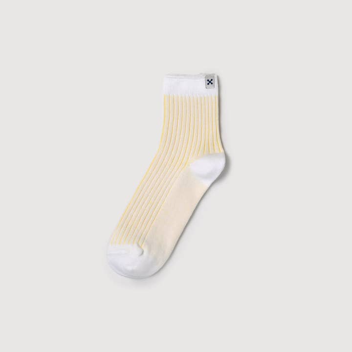 Everywear Förfinade Ankelsockor | VIT x GUL för wholesale av sheec socks