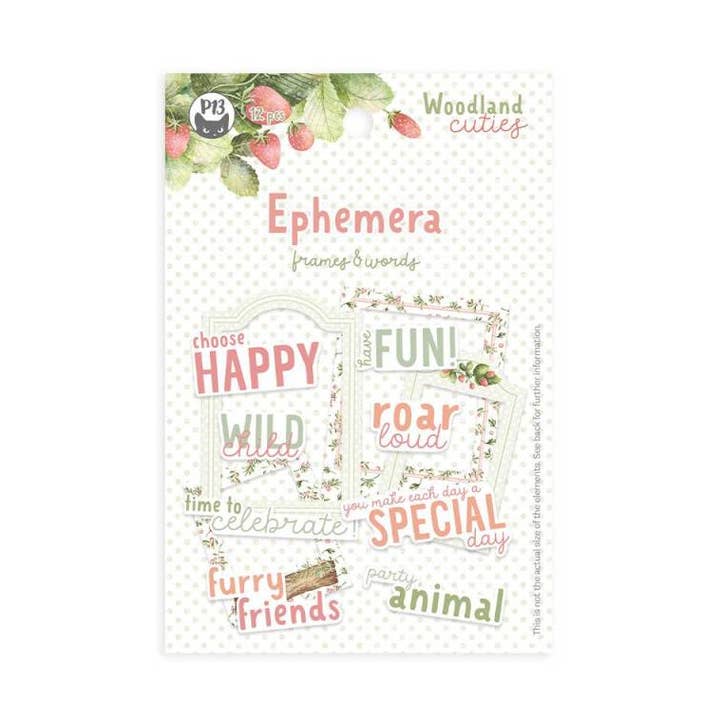 Ephemera Set Frames And Words Woodland Cuties, 12Pcs for wholesale by P13