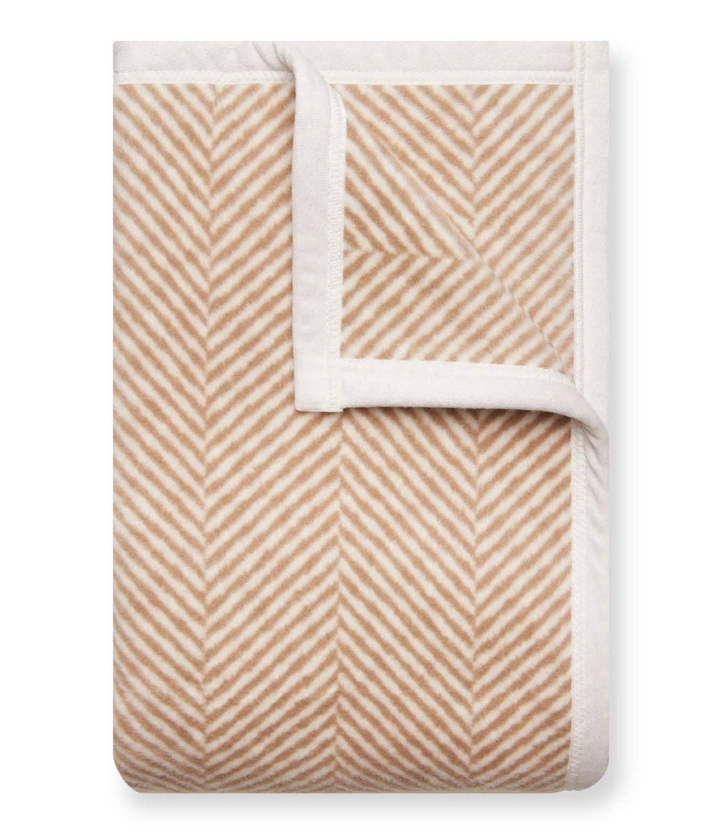 ChappyWrap - Wholesale Throw Blanket - Harborview Herringbone Tan Blanket0