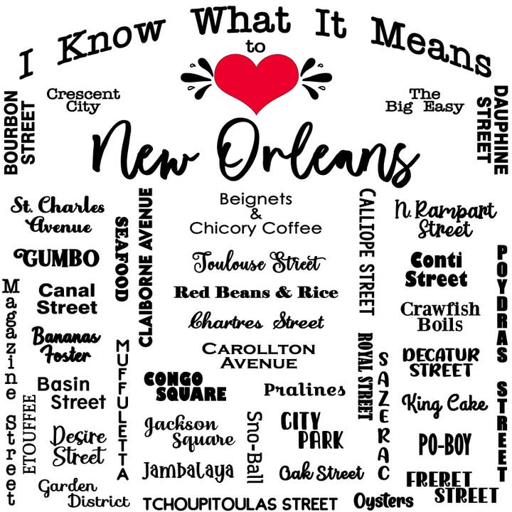 ”Jag vet vad det innebär att älska New Orleans” kökshandduk för wholesale av Distinctive Design Wholesale