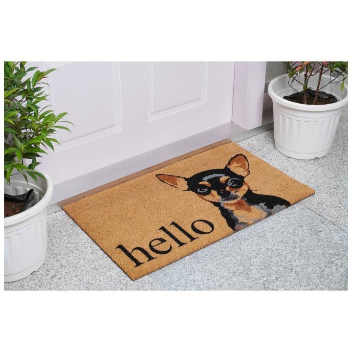 Calloway Mills – wholesale Door mat – Black Tan Chihuahua Dog Pet Doormat1
