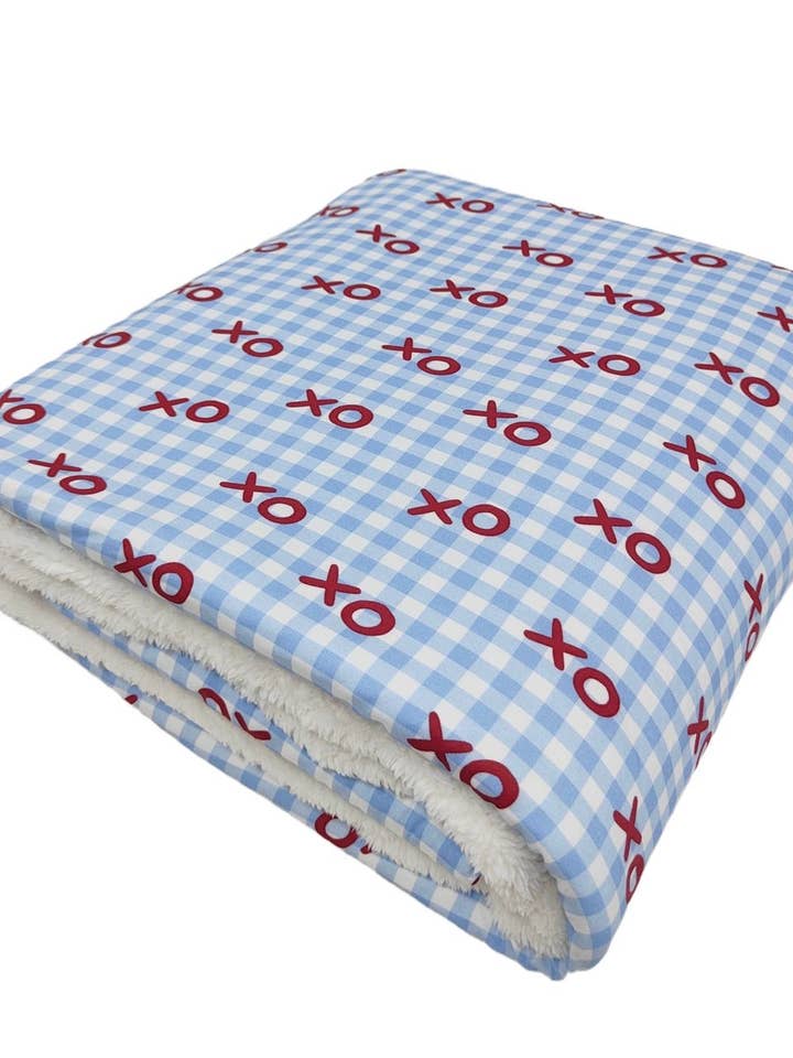 XO Valentine Fuzzy Bamboo Blanket for wholesale by Little One Shop