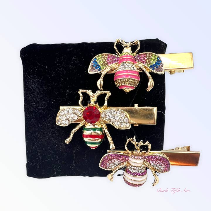 Bark Fifth Avenue – wholesale Hair clip – Women’s – Rhinestone Bumble Bee Hair Clips2