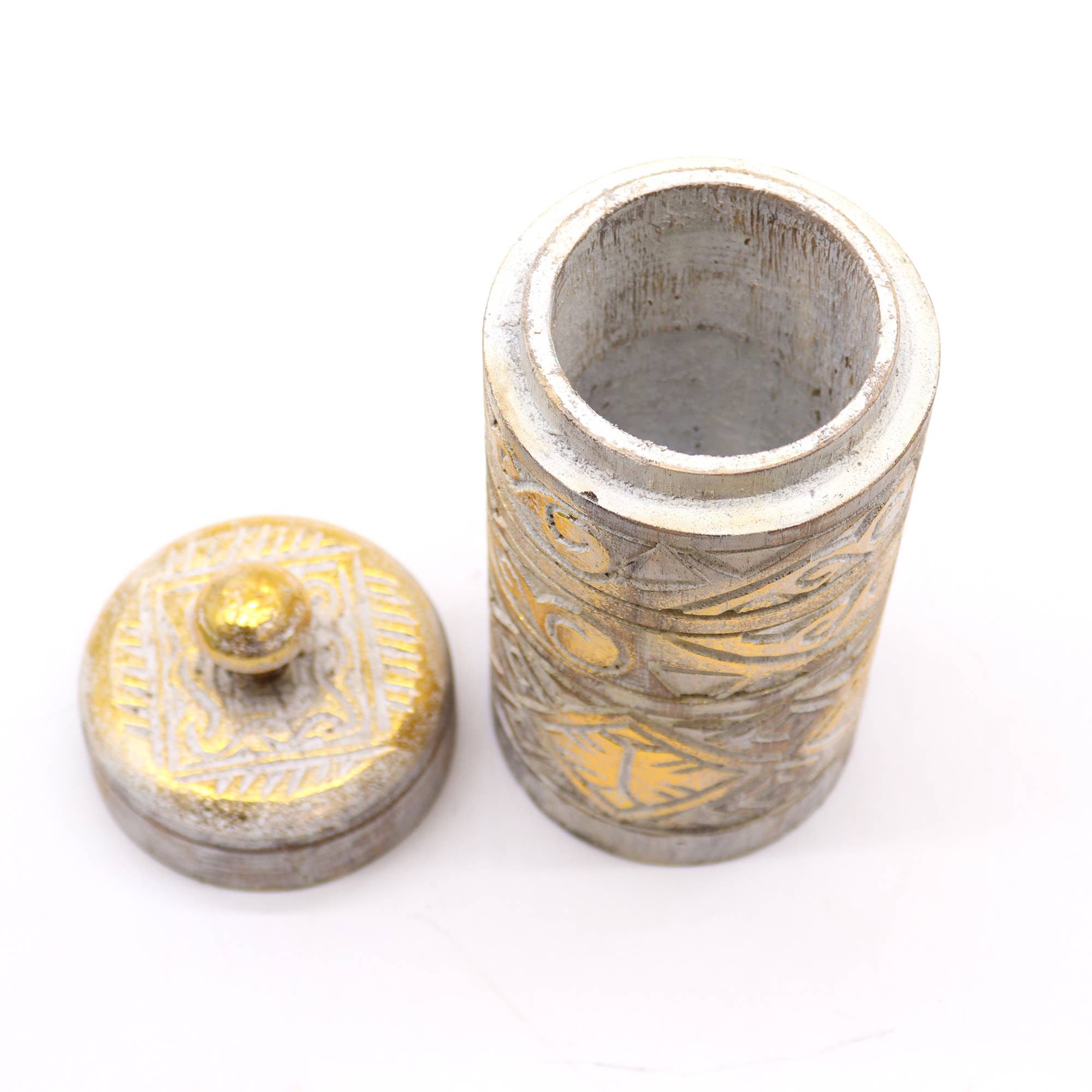 AW Artisan - Wholesale Decorative Jar - Tall Jar - White and Gold1