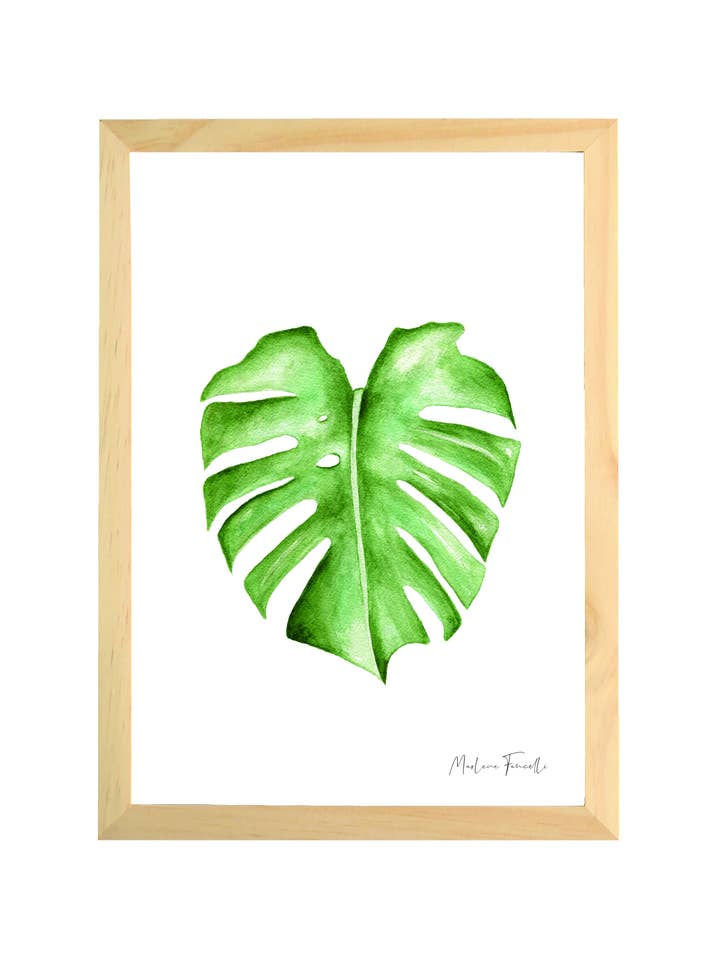 Cadre Animalier Dessiné Et Imprimé - Feuille Monstera pour la vente par Les aquarelles de Marlene