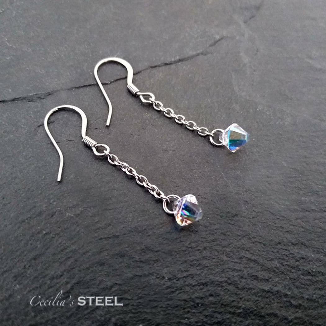 Cecilia's Steel - Wholesale Dangle Earrings - Crystal Whispers Earrings0