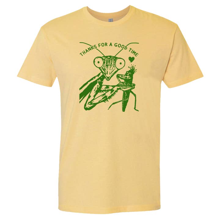 Shirtmandude Co - Wholesale Screen Printed T-Shirt - Unisex - Praying Mantis Shirt Funny Weird Cool Crazy Retro Graphic T