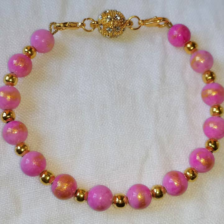 Jade rose gold bracelet for wholesale by Blue Moon Bijoux
