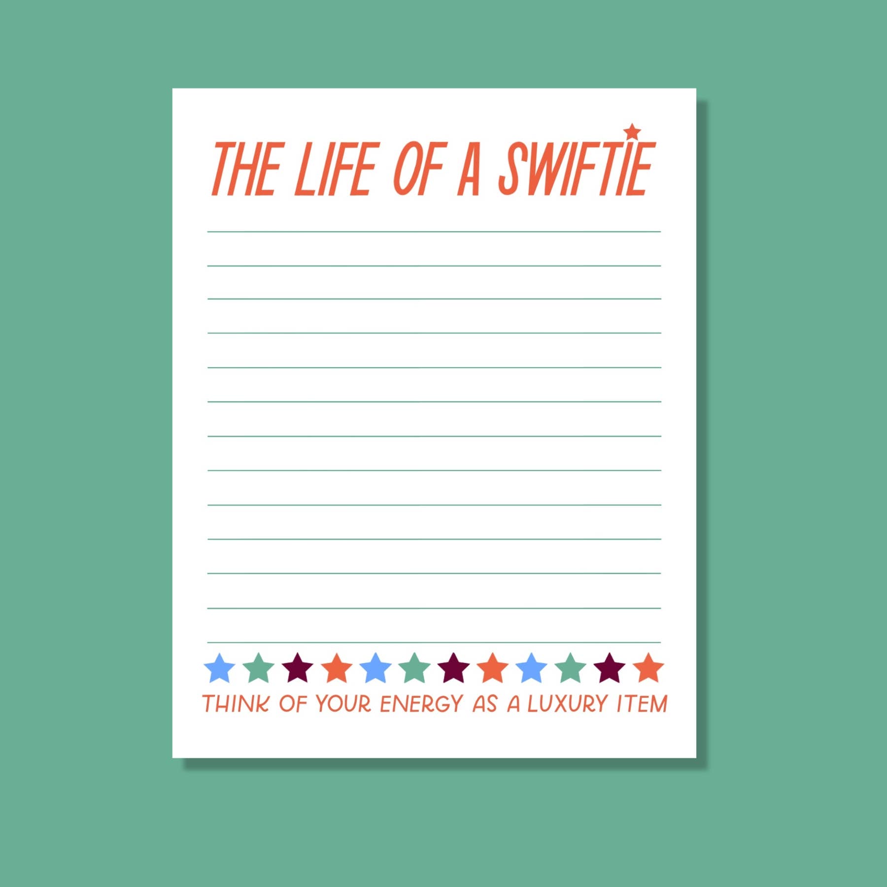 Just Follow Your Art - Wholesale Notepad - The Life Of A Showgirl Swftie Notepad3