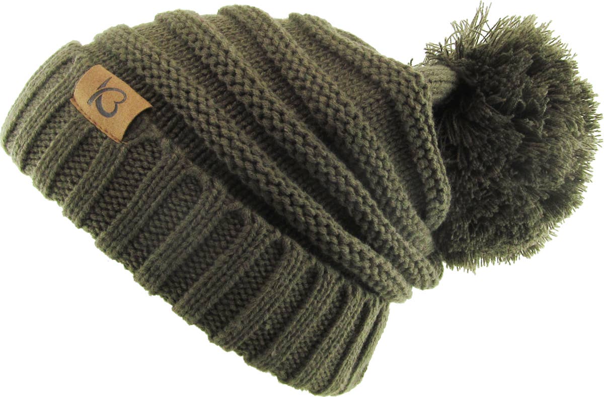 KBETHOS – Großhandel Beanie – Damen – Chunk Pom Pom Grobstrick-Mütze mit Zopfmuster und Rippenstrick34
