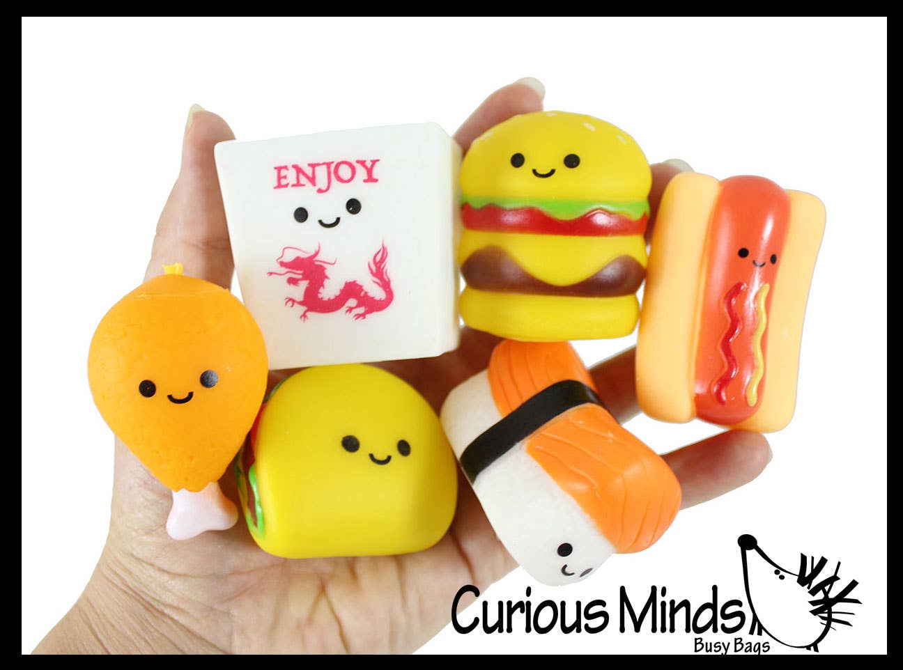 Curious Minds Toys - Wholesale Figurine Toy - Kids - Cute Fast Food Vinyl Figurines - Pizza, Burger, Taco, Fries2