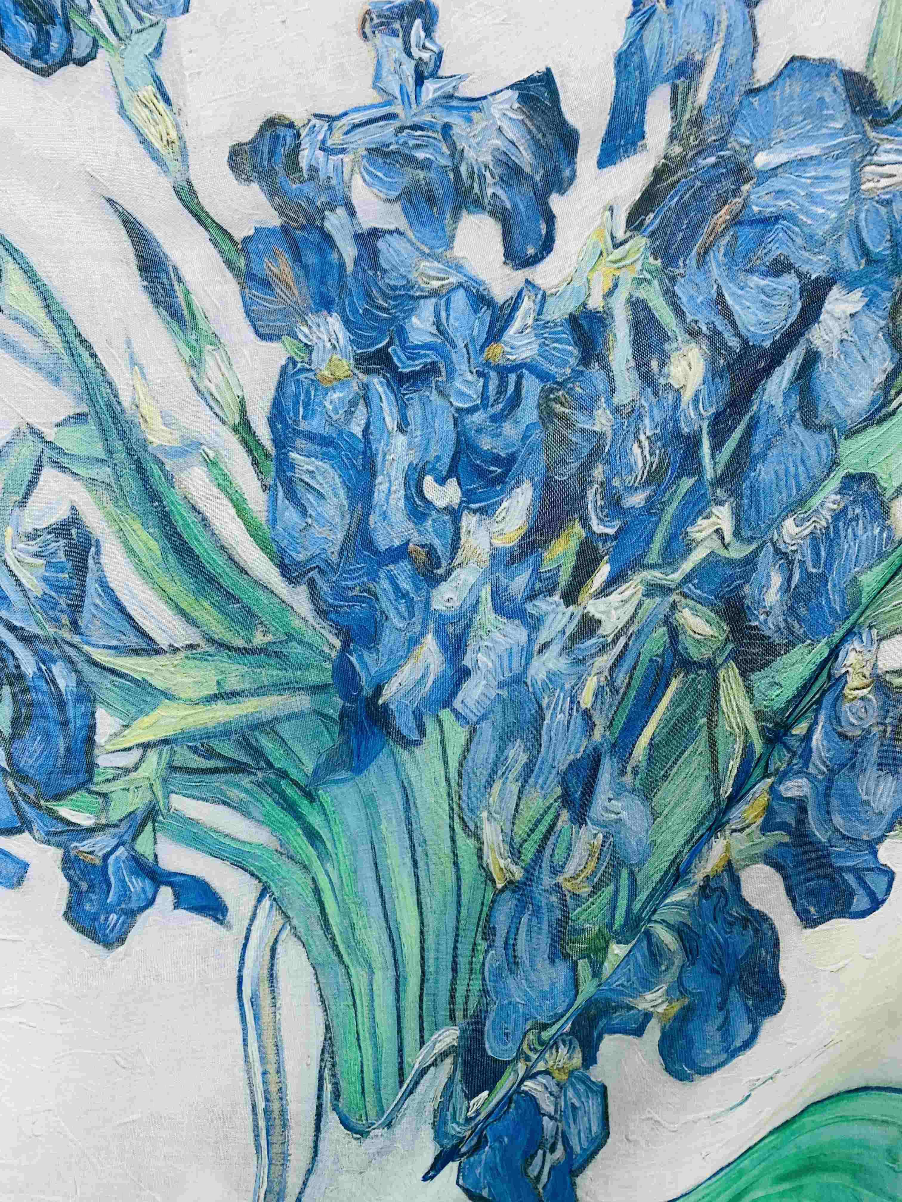 JC Sunny Fashion – wholesale Scarf – Women's – JC071115 Beige-Green Irises Scarf2