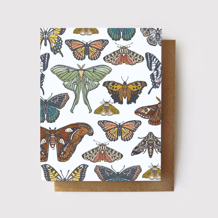 Carte de vœux quotidienne Papillon + Papillon de nuit pour la vente par Root & Branch Paper Co.