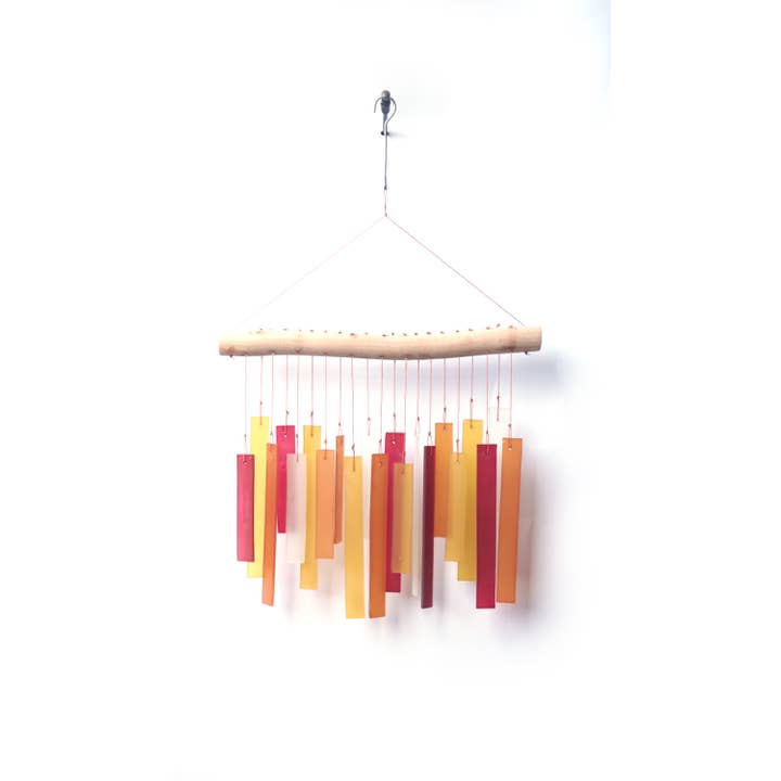 Tequila Sunrise Bali Sea Glass Wind Chime - 94913 for wholesale by Sunset Vista Designs