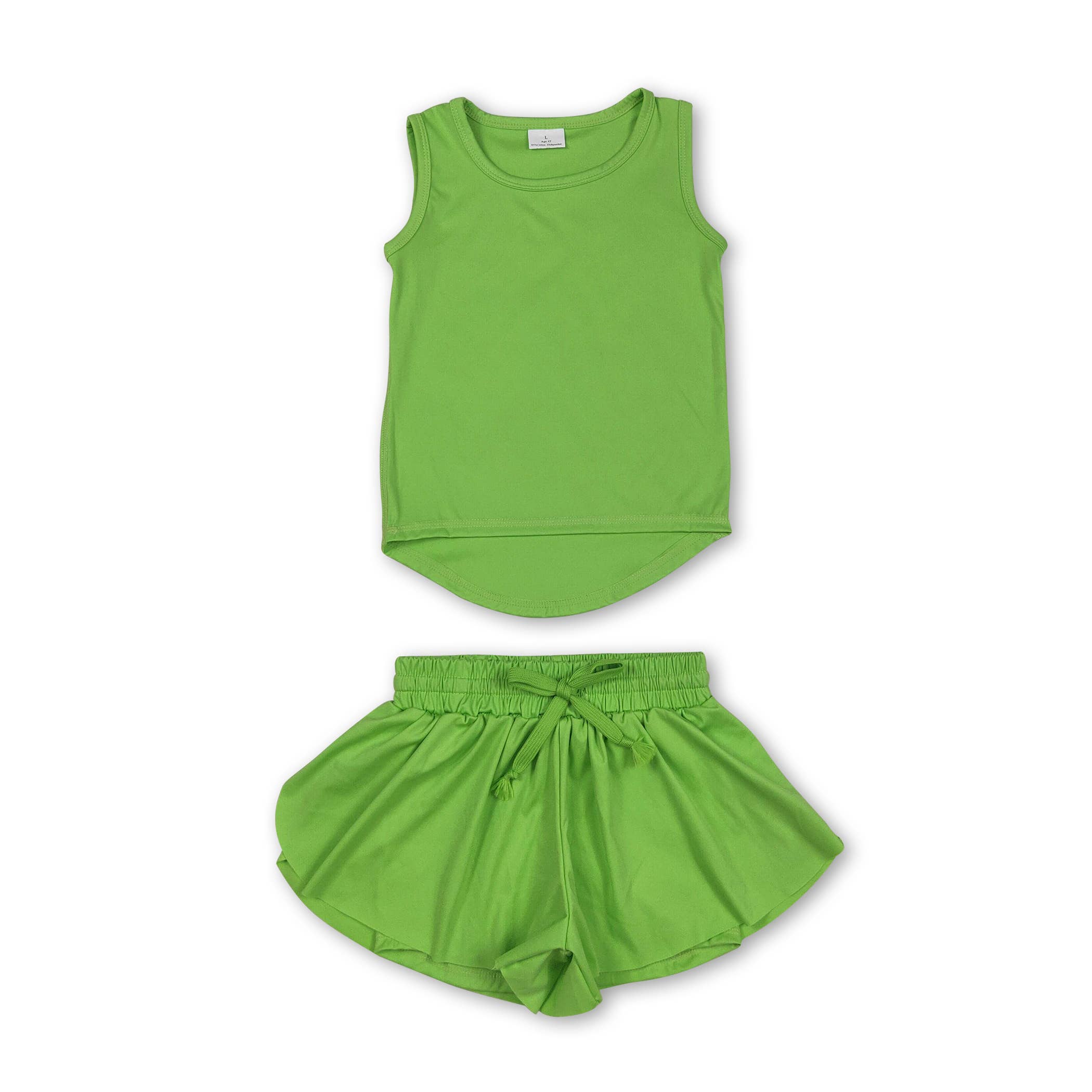 Yawoo Garments - Wholesale Activewear Set - Kids - Teal sleeveless top shorts kids girls activewear set6