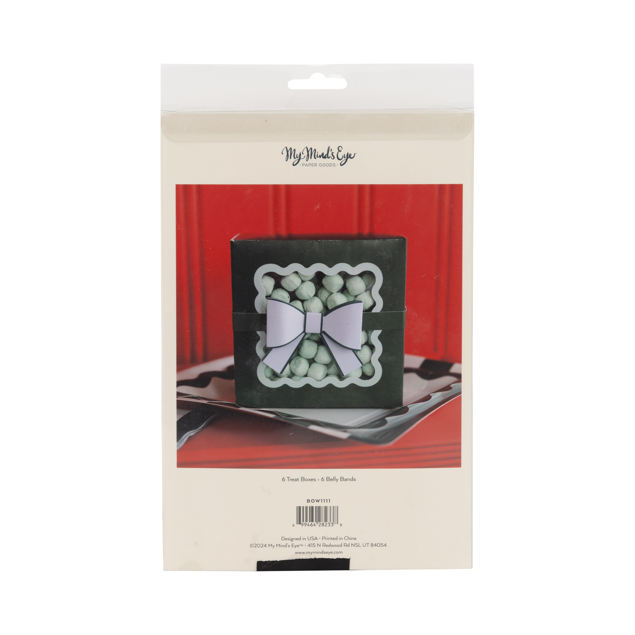 My Mind’s Eye – wholesale Biscuit jar – BOW1111 - Green Bow Ric Rac Cookie Box7