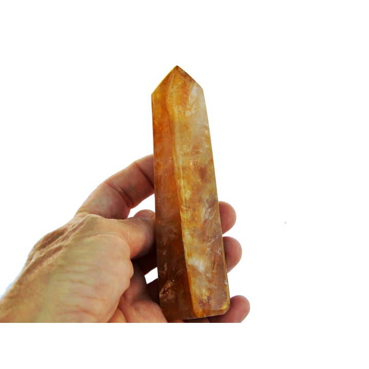 Kaia & Crystals – Pedra/cristal espiritual por atacado – Ponto Quartzo Hematóide Amarelo (30g - 250g)4
