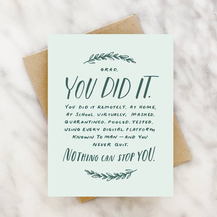 2021 Co. – postal de graduação por atacado – você fez isso. cartão de formatura1