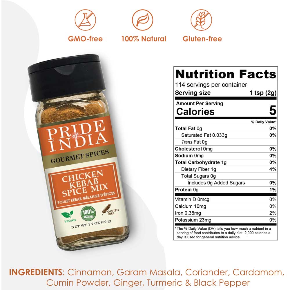 PRIDE INDIA BRANDS - Wholesale Dried Spice Mix - Chicken Kebab Seasoning Spice – Gourmet Spice Blend1
