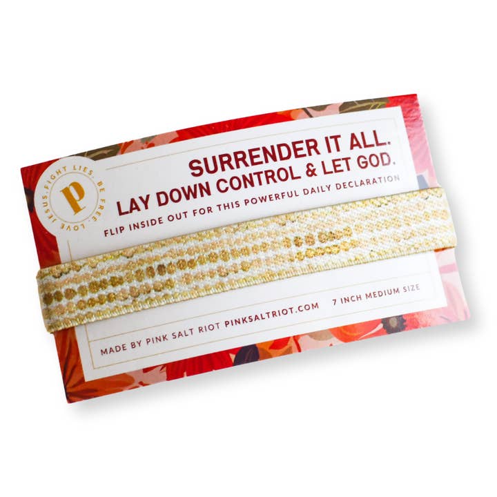 Pink Salt Riot - Wholesale Woven/Braided Bracelet - Gold Surrender It All Medium Truthband1