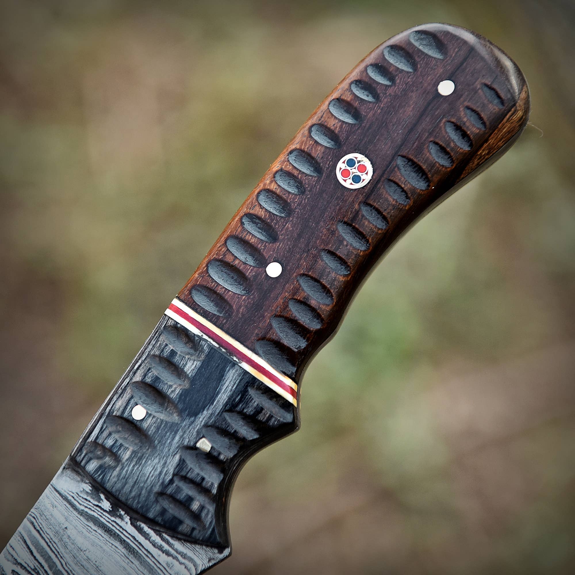 Deer Edge - Wholesale Pocket Knife/Holder - Damascus Steel Skinner Knife with Sheath - handmade3