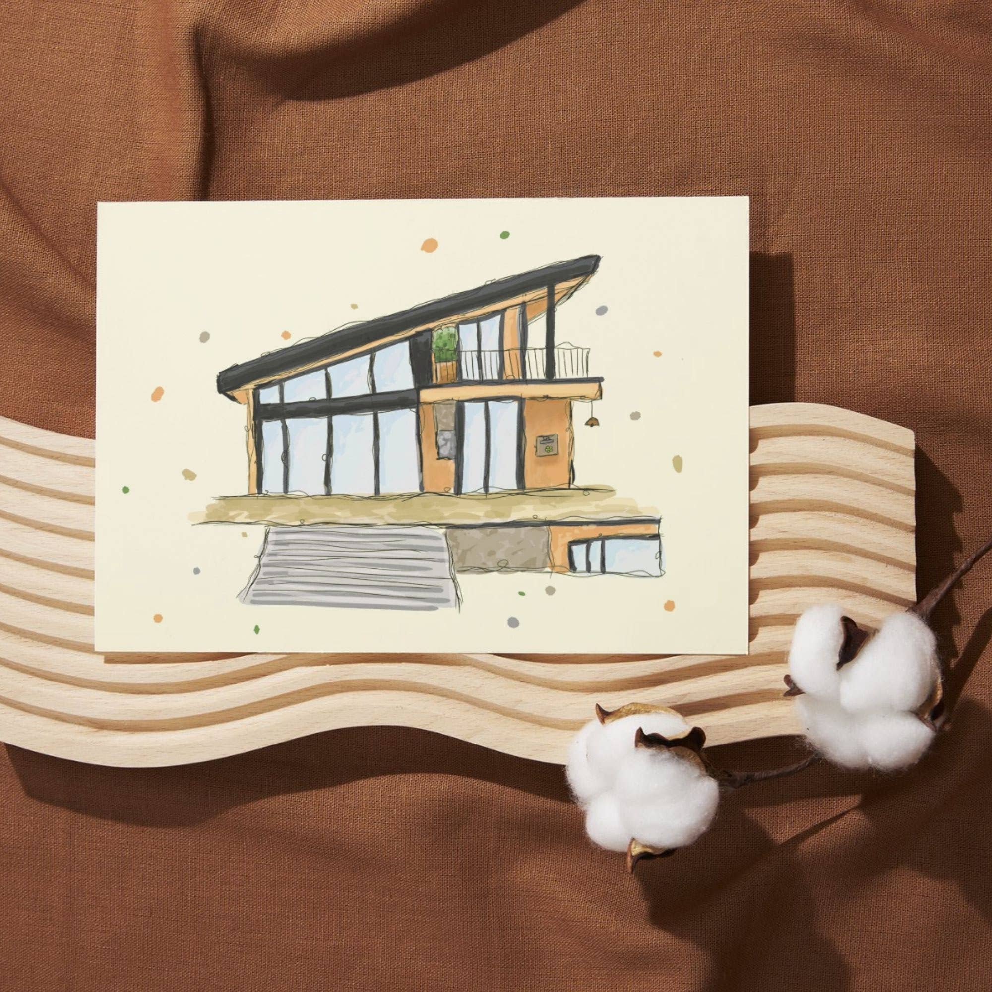 x The Fancy Firefly - Wholesale Art Print - Hand-Drawn Modern House Print – Urban Sketch Art, A5 & A44