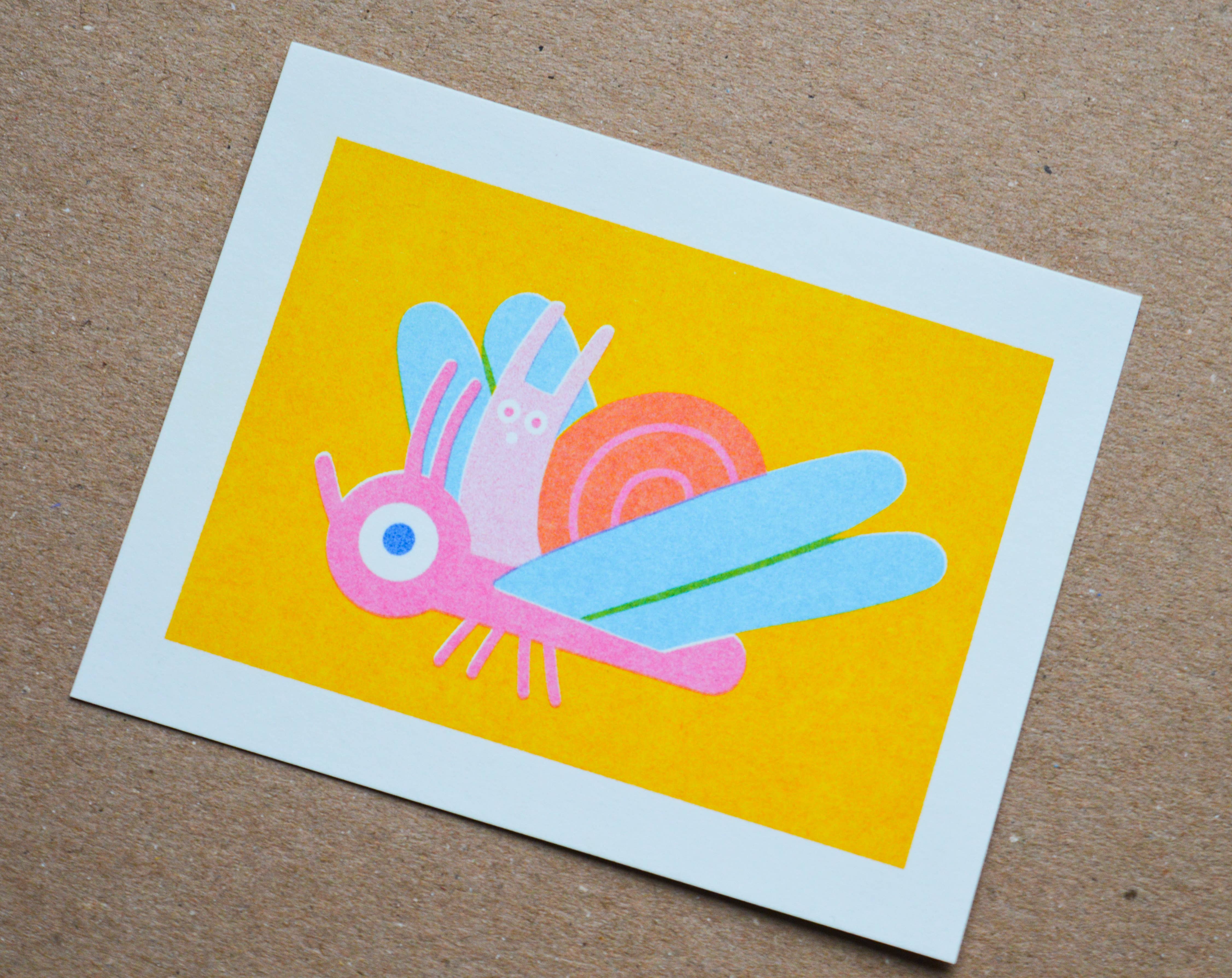 Lauren Morsley – wholesale Art print – Bug Mini Risograph Print 1